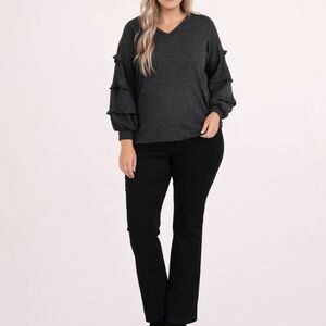 Chic Soul Here's To You Sweater, Black Plus size 2x